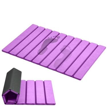 Imagem de AWW Tapete de banho de pedra, diatomita superabsorvente, tapete antiderrapante de secagem rápida, compacto, 60 x 39 cm, roxo claro