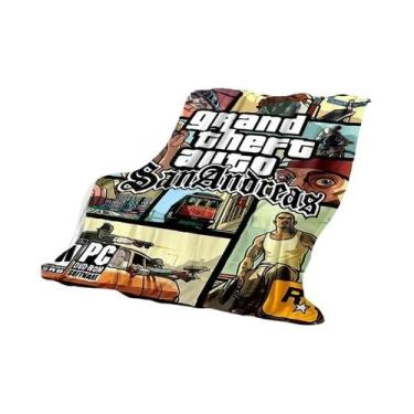 Imagem de Cobertor De Flanela Macio Grand Theft Auto Gamer Para Camas, Sofás, Pi
