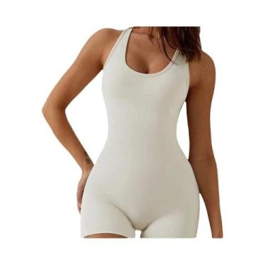 Imagem de Macacão Sexy Feminino Sem Costas, Sem Mangas, Estilo Halter, Para Yoga