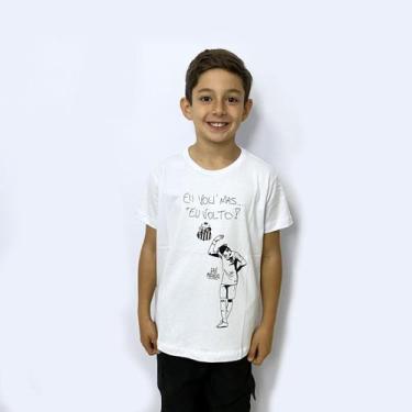 Imagem de Camisa Santos Neymar Eu Vou Mas Eu Volto - Infantil, 10, Branco