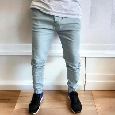 Imagem de calça jeans em sarja jogger masculina azul marinho - Bermudaria F&C, C