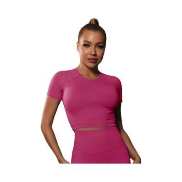 Imagem de Camiseta Esportiva Feminina Sem Costura - Ideal para Ioga, Fitness e T