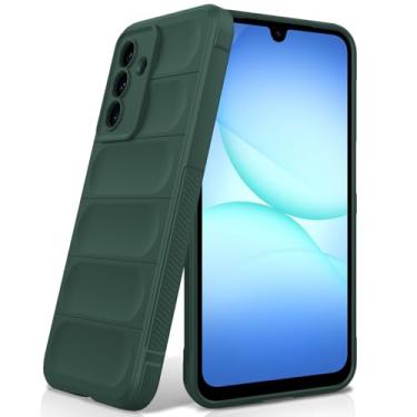 Imagem de BonYonka Capa de silicone para Samsung Galaxy A17, forro de microfibra antiarranhões, capa à prova de choque com proteção para câmera, verde