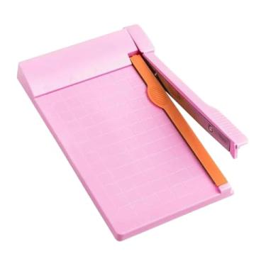 Imagem de oshhni Cortador de Papel Portátil para Scrapbooking com Capacidade para 3 Folhas, Ideal para Álbuns de Fotos e Filmes em Casa e no Escritório, Rosa