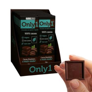 Imagem de Barra De Chocolate 100% Cacau Puro Only 1 - Caixa 6 Unidades 70g