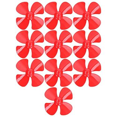 Imagem de Hélice de 4 lâminas de 40mm, forte, durável, leve, acessórios para carro de brinquedo, conjunto de 10 hélices de plástico para modelos de controle remoto (Vermelha)