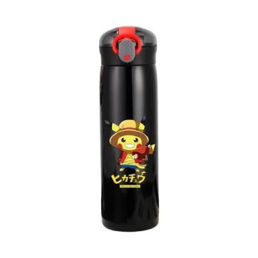 Imagem de Garrafa Térmica De Aço Inoxidável Pikachu 460ml Com Canudo Para Crianç