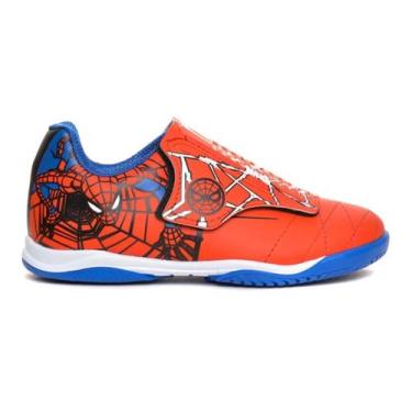Imagem de Chuteira Indoor Infantil Dray Homem Aranha Vermelho, Vermelho, Azul, 3