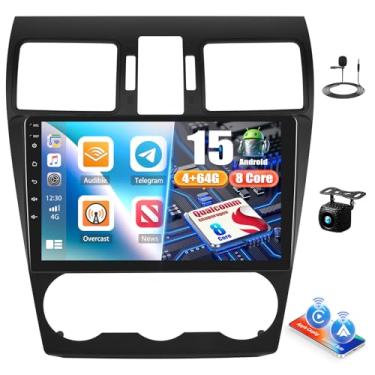 Imagem de Estéreo automotivo Qualcomm 8 Core 4G + 64G para Subaru Forester WRX Impreza 2013-2015: rádio de carro Android 15 com tela sensível ao toque IPS de 22 cm, Carplay/Android Auto, Bluetooth5.1, GPS, WiFi
