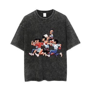 Imagem de Camiseta Unissex Vintage De Algodão Lavado Anime Hajime No Ippo Kamoga