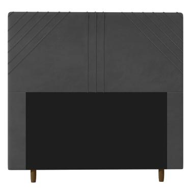Imagem de Cabeceira Cama Box Casal Lisboa 140cm Suede Cinza - Desk Design