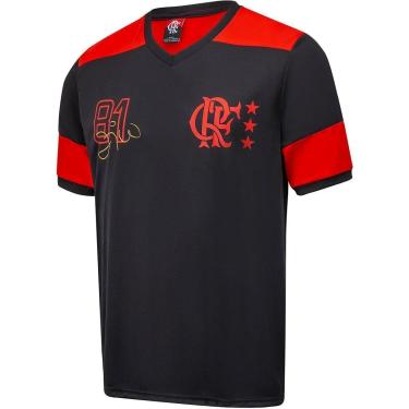 Imagem de Camisa Flamengo Retrô Zico 1981 Dry Preta Masculina-Masculino