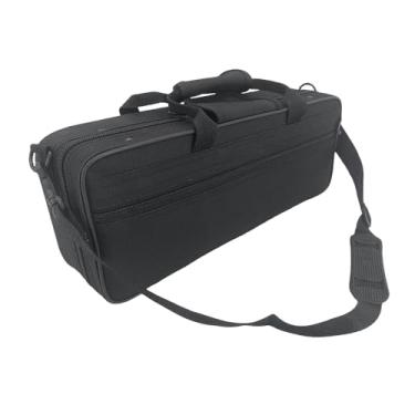 Imagem de Conboxus Capa de clarinete para clarinete Ekey-clarinete com espuma resistente à água, capa de tecido Oxford acolchoada preta com alça traseira acolchoada com zíper agradável para proteção de