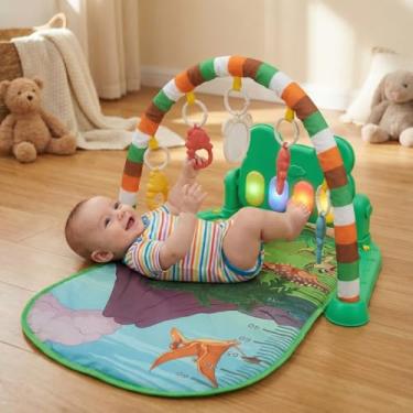 Imagem de Tapete Infantil Sensorial para Bebê Interativo com Arco Interativo Luz e Som Bichos Amigos