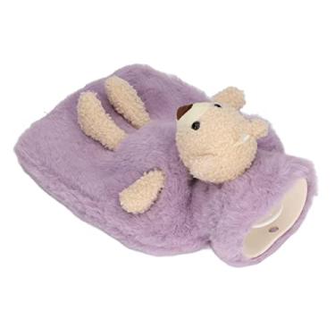 Imagem de Generic Bolsa de água Quente Fofa de Desenho Animado Multifuncional Com Capacidade de 1000ml, Boca Larga para Alívio da Dor e Calor Confortável para Escritório Doméstico (Roxo)