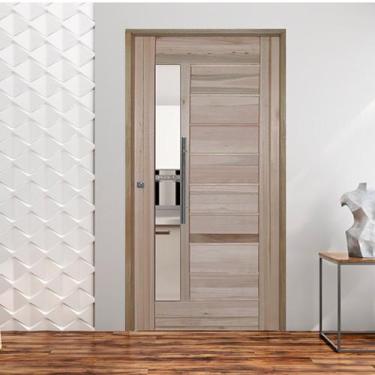 Imagem de Kit Porta de Madeira BBB 210x102cm Batente 11cm Fechadura Rolete Rodam