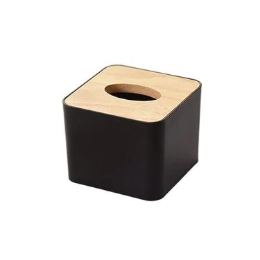 Imagem de x3anggyt5 Capa de caixa de lenços 1 peça caixa de lenços domésticos caixa de armazenamento de papel de guardanapo organizador doméstico caixa de lenços de papel suporte de caixa de lenços (Preto)