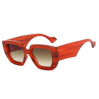 Imagem de Óculos de Sol Jelly Color Wide Leg Unissex com Proteção UV400 para Esportes ao Ar Livre, Corrida e Ciclismo, Cor Marrom Degradê Chá