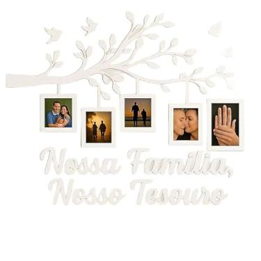 Imagem de Quadro Porta Retrato Parede Decorativo MDF Árvore Molduras Foto Família, Design Elegante que Combina com Estilos Clássicos e Modernos(BRANCO 70x120)