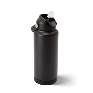 Imagem de Waitohi Garrafa de água moderna com isolamento térmico de 680 g com alça, tampa flip-top, aço inoxidável, caneca de copo à prova de vazamento de parede dupla à prova de BPA, serve para suporte de copo