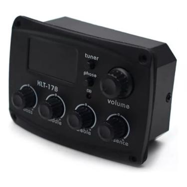 Imagem de Captador de Guitarra Acústica KLT-17B com Equalizador de 4 Bandas, Controle de Volume, Afinador, Saída 6.35mm, para Violão Folk e Clássico