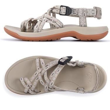 Imagem de Viakix Sandálias de caminhada femininas: sandália esportiva esportiva bonita e confortável para caminhadas ao ar livre na água com suporte de arco para mulheres e mulheres, Bege-bege, 37