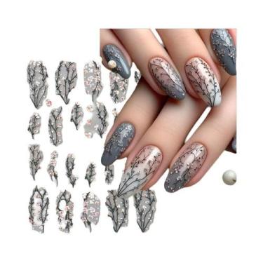 Imagem de Adesivos De Unhas Florais De Flor De Cerejeira 5D Decorações De Arte P