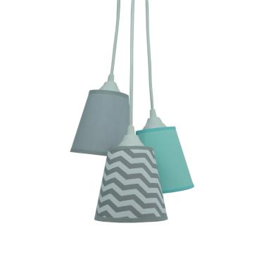 Imagem de Lustre Pendente Teto Luminária Quarto Sala Verde E Cinza Bivolt