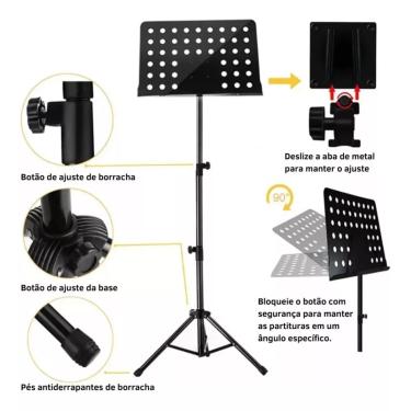 Imagem de Estante Partitura Maestro Reforçada Púlpitos Pastas Livros