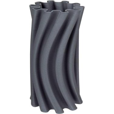 Imagem de Vaso Decorativo Enfeite Casa Aparador 3d Home&co Cerâmica 31x16x16cm Cinza