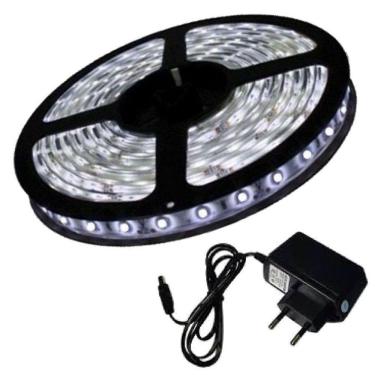 Imagem de Fita Led 5050 Branco Frio Rolo 5M Com Fonte 12V 5A