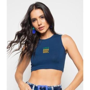 Imagem de Cropped Salvatore Fashion Brasil Regata Recorte Malha Feminino-Feminino