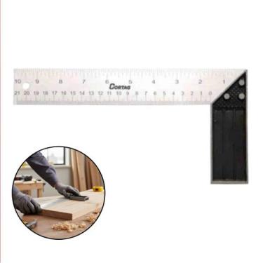 Imagem de Esquadro Cabo De Alumínio 25cm 10 Polegadas Cortag Profissional Com Lâ