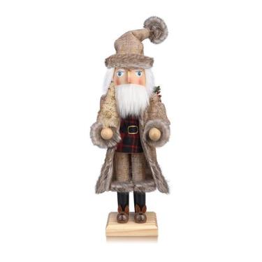Imagem de Figura Quebra-Nozes Papai Noel ArlinaL 38 cm Decoração em Madeira