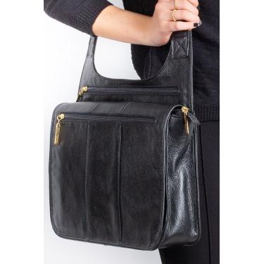 Imagem de Pasta carteiro de couro liso Jéssica