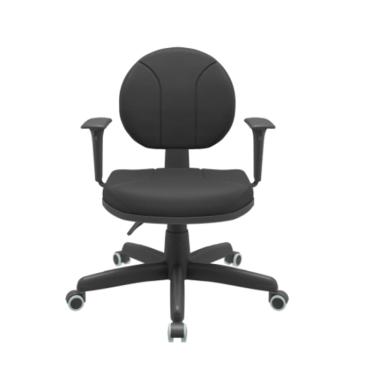 Imagem de Cadeira Executiva Back System Operativa c/ Braços Reguláveis Revestimento Tecido com Costura Plaxmetal Preta