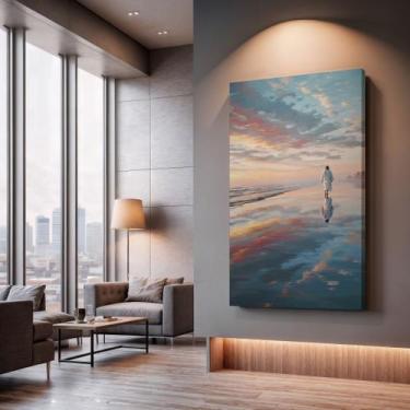 Imagem de Quadros Decorativos Céu em Movimento 90x60 Moderno Luxo Sala Quarto Es