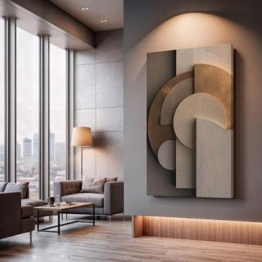 Imagem de Quadros Decorativos Arcos Suaves 40x60 Moderno Luxo Sala Quarto Escrit