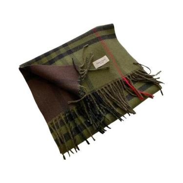 Imagem de Cachecol De Cashmere Xadrez Para Homens E Mulheres, Quente E Grosso, M