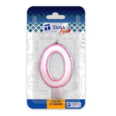 Imagem de Vela De Aniversário Número Branco E Rosa Com 10 Un. - TAMAROZZI EMBALA