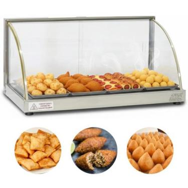 Imagem de Estufa Para Salgados 4 Bandejas Vitrine Inox Linha W Expositor Titã El