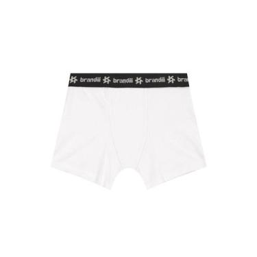 Imagem de Cueca boxer infantil menino em cotton Brandili, Branco, M