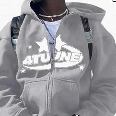 Imagem de Moletom Feminino Oversized Retro Com Estampa De Estrela Y2K Estilo Str