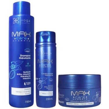 Imagem de Kit Max Care Hydrate 1 Shampoo 750ml 1 Condicionador 250ml 1 Máscara 2