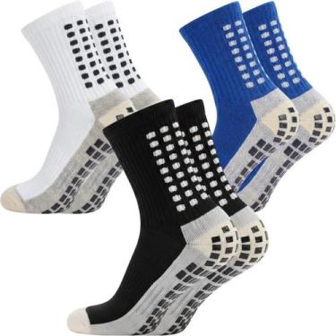 Imagem de Kit 3 Pares Meia Antiderrapante Futebol Treino Esportiva Pro Socks, Br