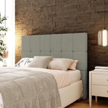 Imagem de Cabeceira Casal 140cm Design Moderno para Quarto Linea Cinza Claro