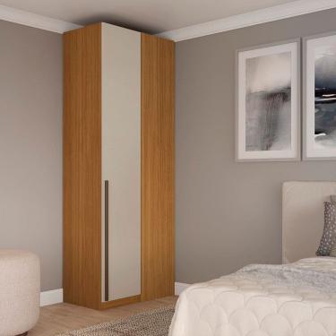 Imagem de Guarda-roupa de Canto Reto Modular Trend Mdf Altezza Freijó/Off White