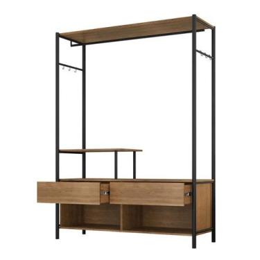 Imagem de Guarda Roupa Closet Solteiro Barcelona Preto Demolição - Artefamol