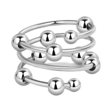 Imagem de Anel Giratório De Cobre Com Cristais Em Formato De Flor, Estrela E Lua