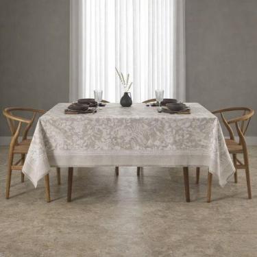 Imagem de Toalha de Mesa Floral Bege Retangular 6 Lugares Alana Dohler - Döhler